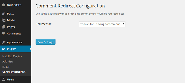 comment-redirect-configuration