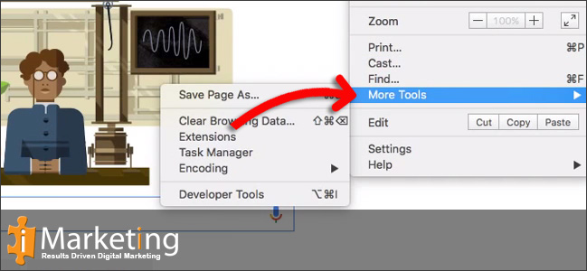 Step 2 Click on More Tools in the menu.