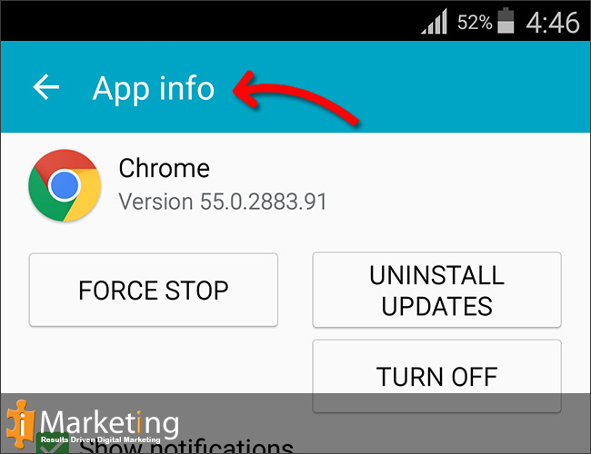 How to clear your cache on Chrome App and on Application Manager for Android? 