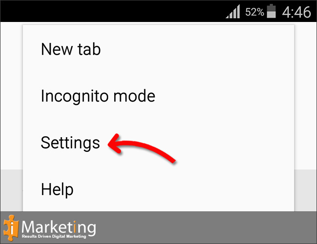 Internet browser, click on left menu and select Settings.