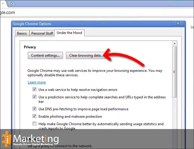 Step 4 And click the button Clear browsing data...